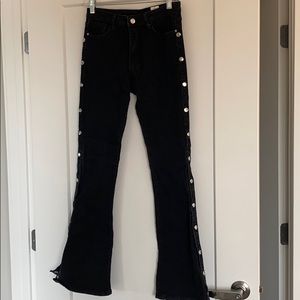 Black flare jeans